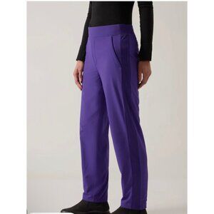 Athleta Womens Brooklyn Lined Pants Purple Ribbed Waist Size 6/T